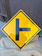 Authentic Japanese Road Traffic Sign T Junction Intersection Street Sign Real
