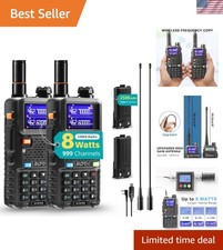 UV-5G Plus GMRS Radio 2 Pack 999 Channels 5W Long Range Handheld Repeater