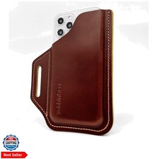 Leather Belt Phone Pouch, Leather Cell Phone Holster, Universal Phone Case wi...