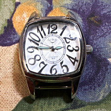 Activa SL157-006 Tonneau Silver Dial Arabic Quartz Stainless Steel 30m Watch