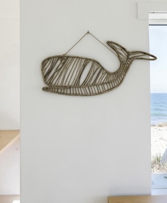 Wicker Grapevine Whale Wall Hanging Classic Beach House Garden Courtyard 35x16