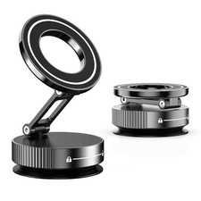 Vacuum Magnetic Phone Holder for Car   Zinc Alloy Suction Car Mount, Adjustable