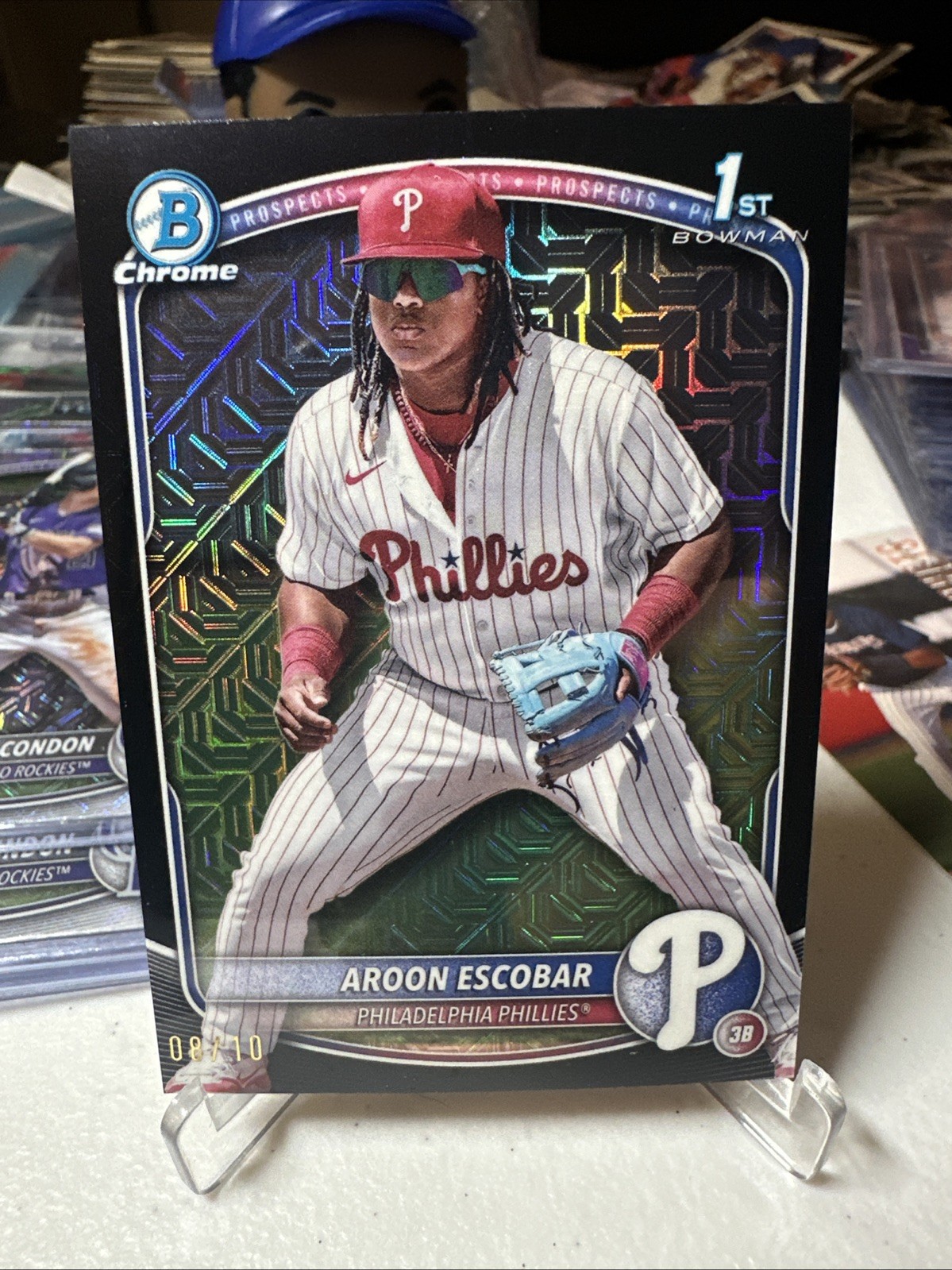Aroon Escobar Black 8/10 -Mega Box 1st Bowman Chrome 2025 - Mojo Phillies