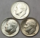 1953 P D S Roosevelt Silver Dime Year Set, 90% Silver, Great For Albums, R-53AB