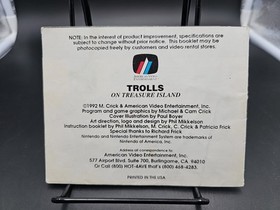 Trolls on Treasure Island Nintendo NES Manual Only