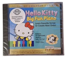 Hello Kitty Big Fun Piano Laserlight Children's CD ROM + Felix The Cat 1995