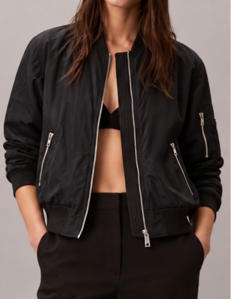 FOREVER NEW Classic Black Bomber Jacket Size 12