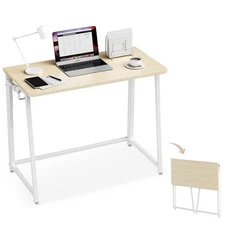 Folding Desk Small Foldable Desk for Small Space, 31.5 Inches Writing Compute...