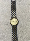 VINTAGE MENS SEIKO WATCH V701-A090 NICE CONDITION WORKING GOLD/SILVER