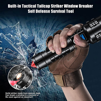Worlds Brightest Flashlight 200000 Lumens OLED Charging Display Best Recharge...