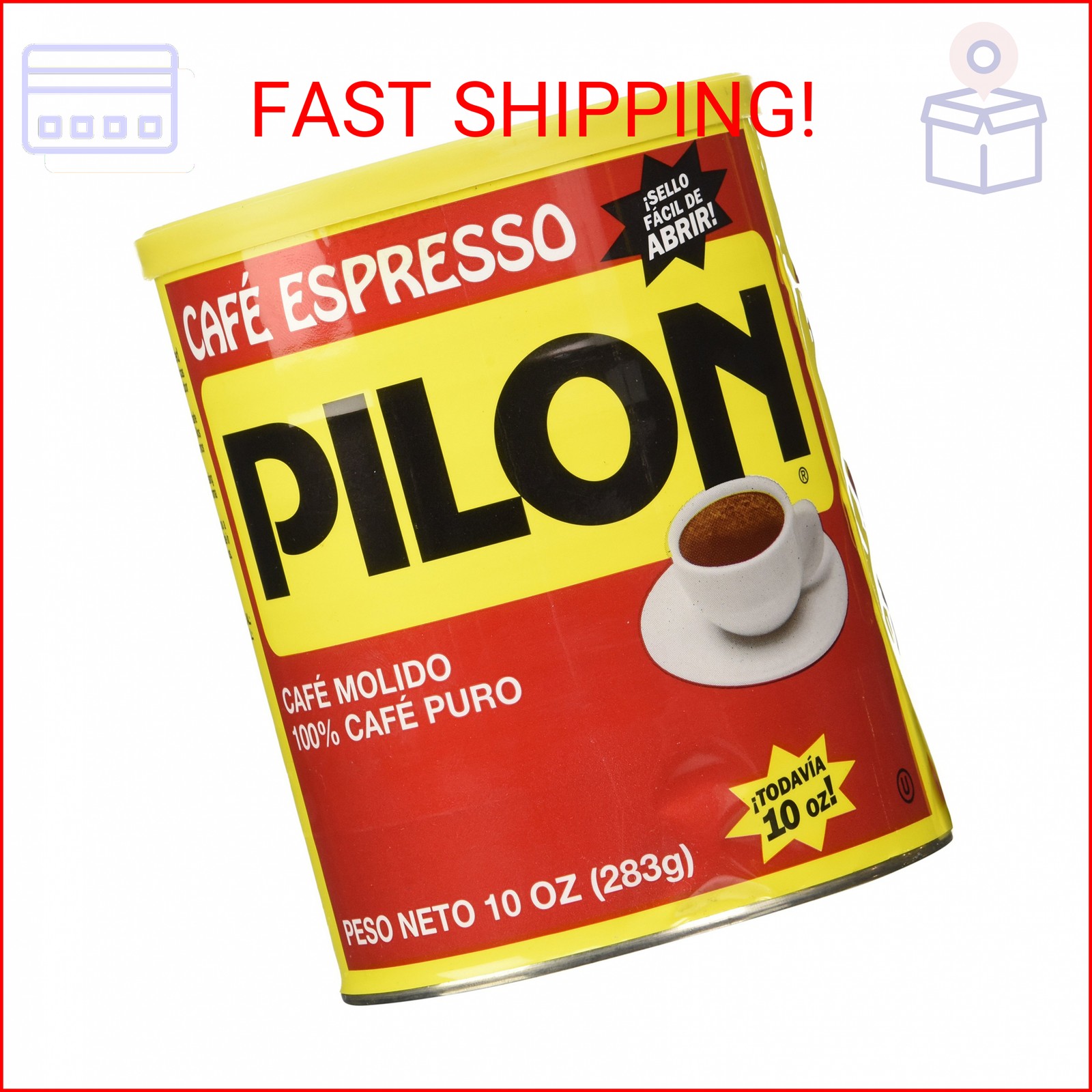 Cafe Pilon Espresso Ground Coffee 10 Ounce Can