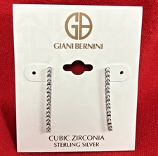 Giani Bernini Cubic Zirconia Linear Drop Earrings in Sterling Silver