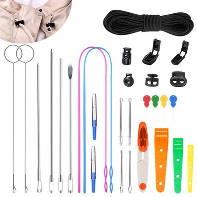 Drawstring Easy Rope Threader Kit Elastic Cord Repair Tool Sewing Pants Hoodies