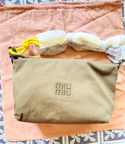 Miu Miu Olive Green Shoulder Pouch with Logo