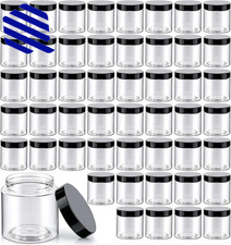 Clear Plastic Jars with Lids Small/Mini Containers for Slime Ointments 50PC 4 oz