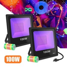 2Pack LED UV Black Lights 100W UV Body Paint Glow Party Stage Halloween Lighting