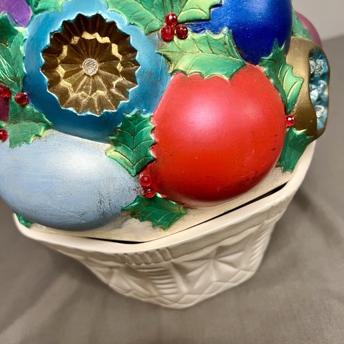 Vintage seltener handbemalter Keramik Weihnachtsbaum gestapelt Ornament Herzstück 17 Zoll - Bild 12 von 17