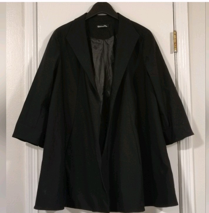 Estelle And Finn $438 Swing Coat Black Women's 12 Retro 1950's Mrs. Maisel