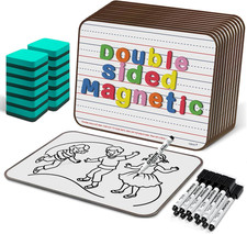 12 Pack Small White Boards, 9"X12" Double Sided Magnetic Dry Erase Boards Person