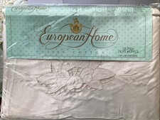 European Home Queen Dust Ruffle Bed Skirt Beige 60x80 Inches 100 Cotton