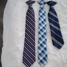 Multicolor Striped Plaid boys .Ties, Woven Classic, 3 Piece Set, One Size