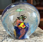 Vintage Vinci Heavy Hand-Blown Art Glass Half Moon Ppaperweight Fish/Turtle — photo 6