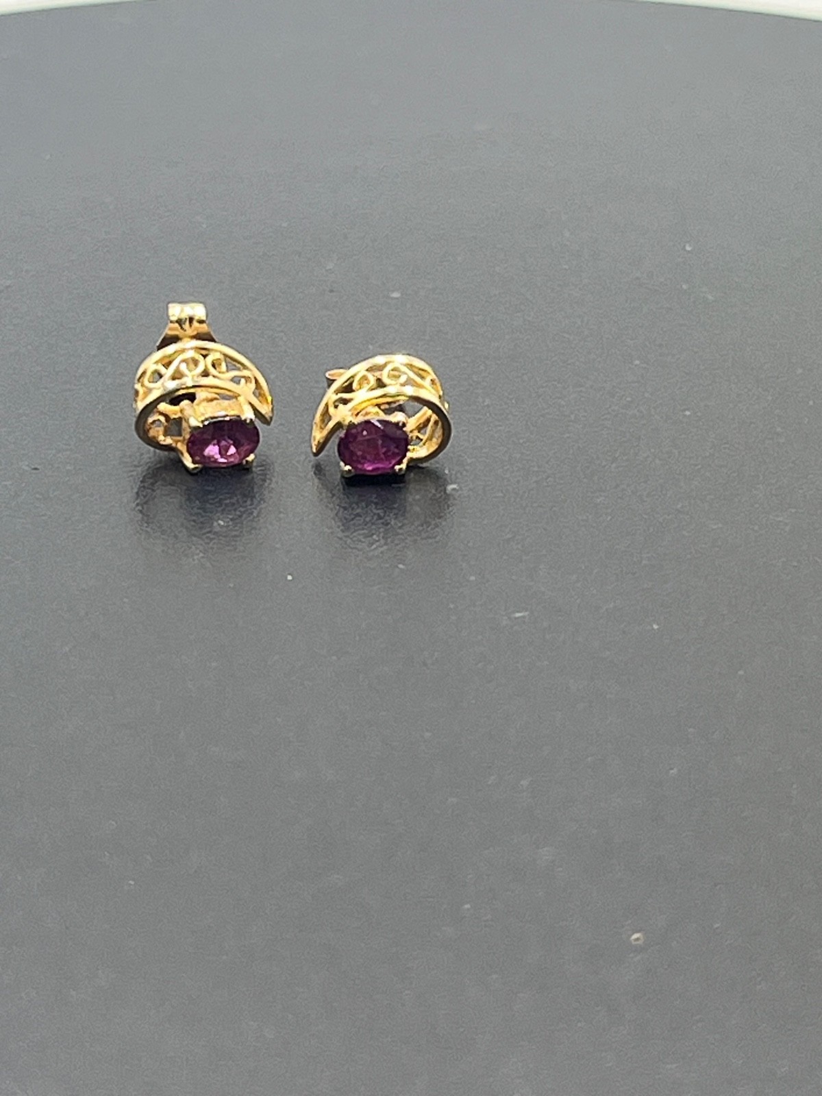 14k Solid Yellow Gold Genuine Oval Ruby Filigree … - image 8