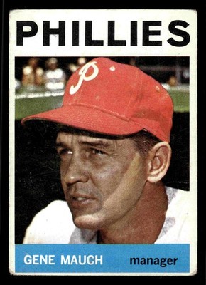 1964 Topps #157 Gene Mauch - Philadelphia Phillies (Low Grade)