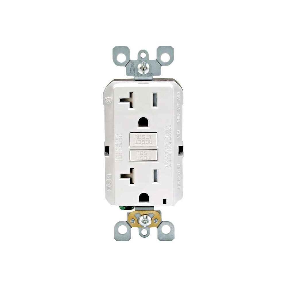 Розетка Leviton Smartlockpro Gfci 20A 125V Двухшпиндельная белая Nema 5-20R 6390₽