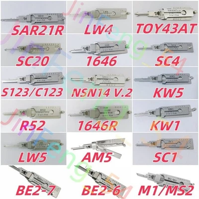 2-in-1 Pick Lishi Tool SC1,SC4,1646,KW1,KW5,LW4,LW5,AM5,M1/MS2,TOY43AT and more