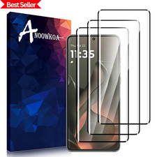 3 Pack Tempered Glass Screen Protector for Motorola Moto Edge 2025, Anti-Fingerp