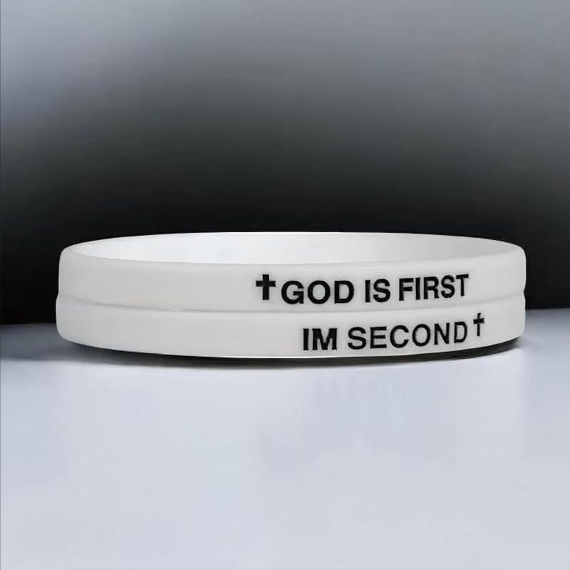 Jerify 12 braccialetti con scritta in lingua inglese God Is First