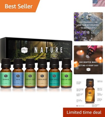 Natural Aroma Set - 6 Signature Oils for DIY Projects & Therapeutic Scents