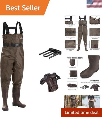 Fishing Waders for Men, 2-Ply Nylon/PVC Waterproof Women Chest Wader with Boo...