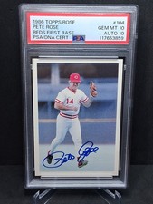 1986 Topps Rose Set Set-Break #104 Pete Rose Reds First Base Auto PSA 10 AUTO 10