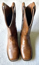 Rollda Childrens Unisex Brown Cowboy Boots Sz 3LK #NZXQ7 Great Condition Sq Toe