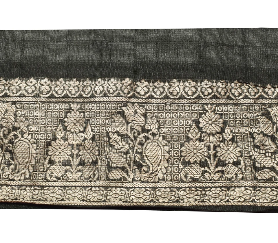 Sushila Vintage Black Saree Border Indian Craft Sewing Trim Woven Lace Ribbon - Imagem 2 de 4