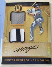 2017 Panini Gold Standard Hunter Renfroe Rookie Dual Patch Auto /99 mlb card