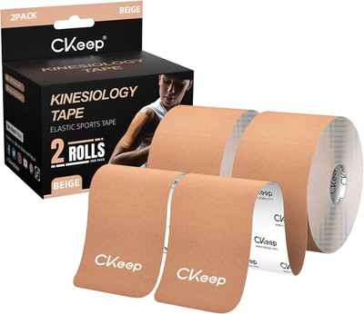 Ckeep Uncut Kinesiology Tape(2 Rolls), Original Cotton Elastic Premium Athletic