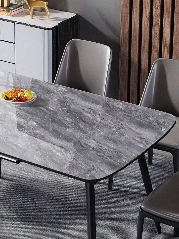 Cubierta autoadhesiva impermeable para encimera y mostrador envoltura de vinilo brillante mármol gris