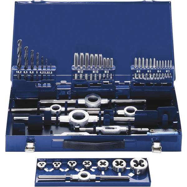 Kit maschi e filiere 49 parti hss exact 10721 metrica m3 m4 m5 m6 m8 m10