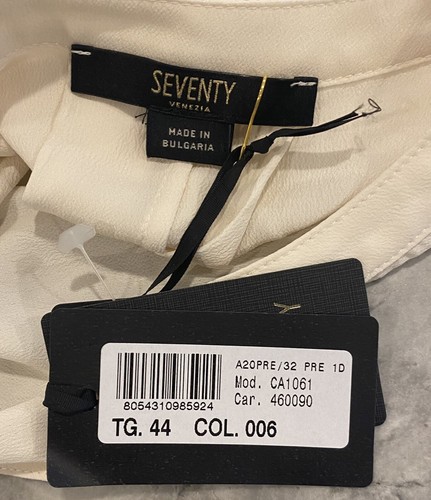 NWT Women’s Seventy Venezia Cream Blouse Size: M - Foto 3 di 3