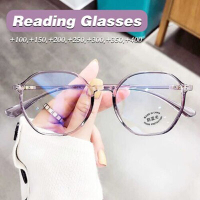 Polygon Lesebrille Damen Mode Anti-Blaulicht Presbyopie Brille +4.0+ a
