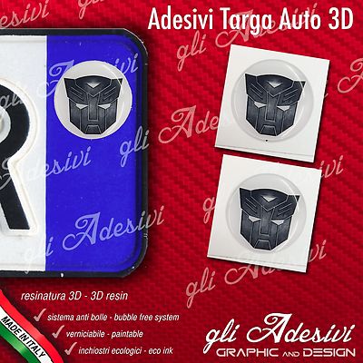 2 Aufkleber Gütesiegel 3D Harz Kennzeichen Auto Motorrad Transformers Autobot
