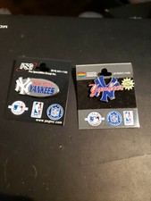 Lot of 2 NEW UNUSED New York NY Yankees Hat Lapel Tie Pins MLB vintage 