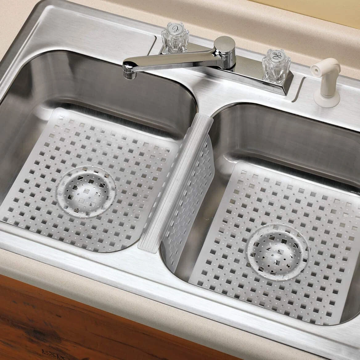 Kitchen Sink Protector Mat Pad Set, 3 Piece Combo Set Includes -2 Sink Mats - 1
