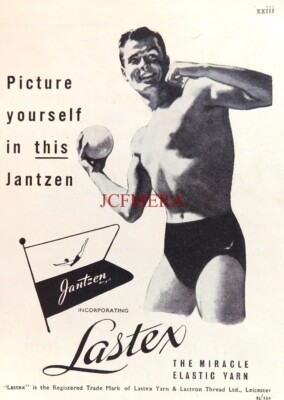 JANTZEN Lastex Elastic Yarn Bademode Vintage ADVERT: Small 1953 Print 670/150