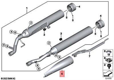 Genuine BMW K34 K35 0L33 0L23 0L43 Trim For Rear Silencer LEFT  