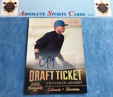 2011 Contenders Draft Ticket CRISTHIAN ADAMES RC | Auto Autograph | Rockies