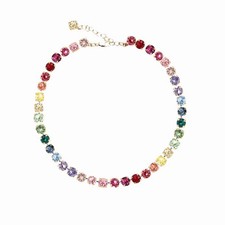 GOLD - Collana tennis arcobaleno Barbara Uomini e Donne Girocollo rainbow